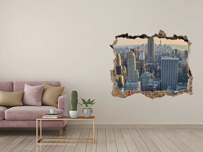 3D Wandsticker Loch Blick auf New York