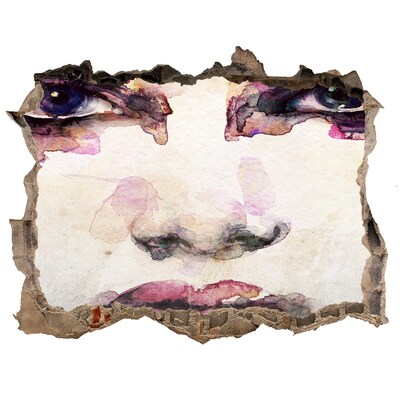 Wandfolien Loch in der Wand Das Gesicht in der zerstörten Mauer