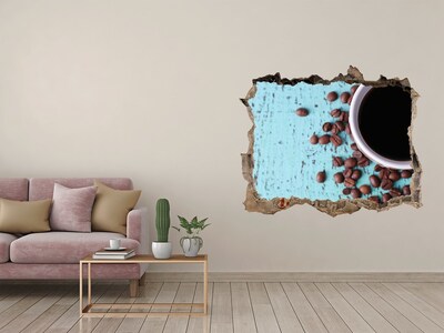 3D Wandtattoos Loch in der Wand Ein Moment der Entspannung bei einer Tasse Kaffee