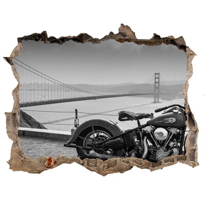 3D Wandsticker Loch Motorrad an der Golden Gate Bridge