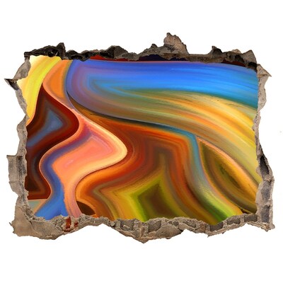 3D Wandtattoos Loch in der Wand Eine farbenfrohe Landschaft in einem Loch in der Wand