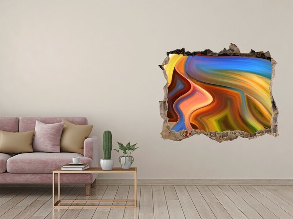 3D Wandtattoos Loch in der Wand Eine farbenfrohe Landschaft in einem Loch in der Wand