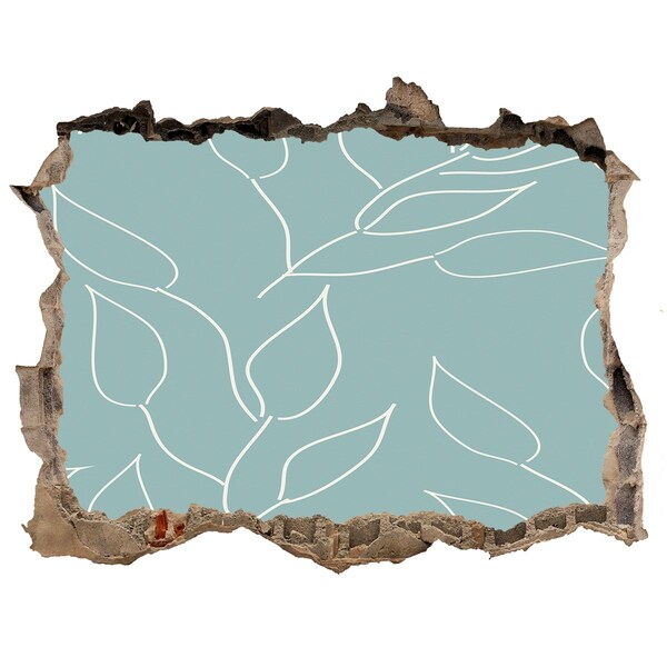 3D Wandsticker Loch Grüne Wand mit Pflanzenmuster