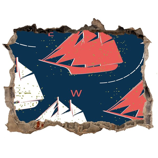 Wandtattoos Mauerdurchbruch Schiffe auf See