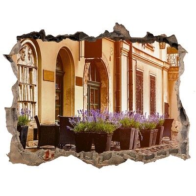 3D Wandsticker Loch Eine bezaubernde Ecke mit Lavendel