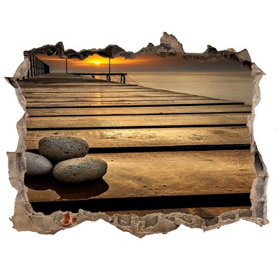 Wandtattoos Loch Sonnenuntergang über der Seebrücke