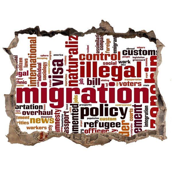 3D Wandtattoos Loch in der Wand Migrationspolitik