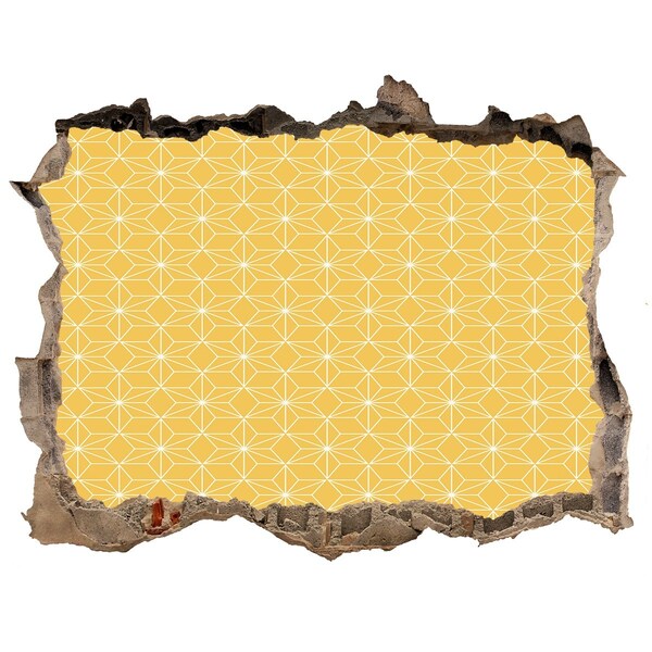 3D Wandtattoos Loch in der Wand Goldene Geometrie vor einem Betonhintergrund