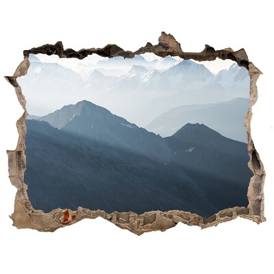 3D Wandsticker Loch Berglandschaft durch ein Loch in der Wand