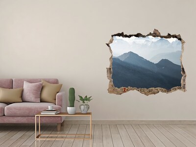3D Wandsticker Loch Berglandschaft durch ein Loch in der Wand