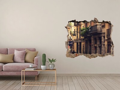 3D Wandtattoos Loch in der Wand Die charmanten Straßen von Barcelona