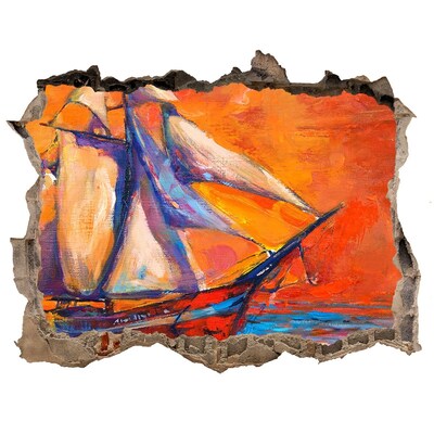 3D Wandsticker Loch Sonnenuntergang am Meer