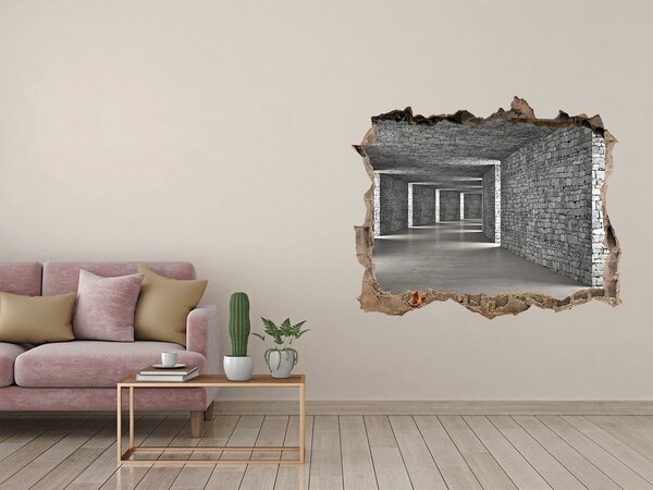 3D Wandtattoos Loch in der Wand Eine verfallene Mauer mit Blick auf einen leeren Platz