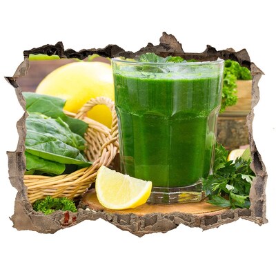 Wandfolien Loch in der Wand Grüner Cocktail in natürlicher Umgebung