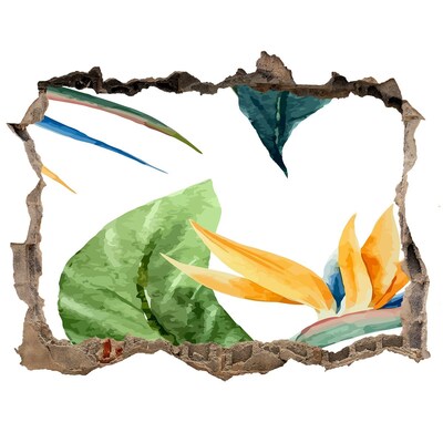 3D Wandtattoos Loch in der Wand Tropisches Paradies hinter der Mauer