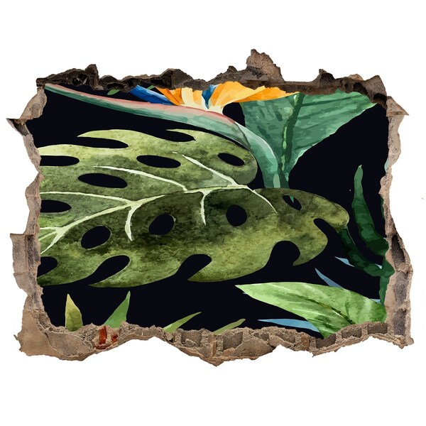 Wandtattoos Loch Tropischer Dschungel hinter der Mauer