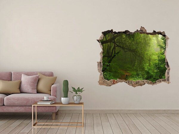 3D Wandtattoos Loch in der Wand Grüner Wald mit einem Waldweg