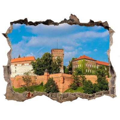 Wandfolien Loch in der Wand Burg auf dem Hügel