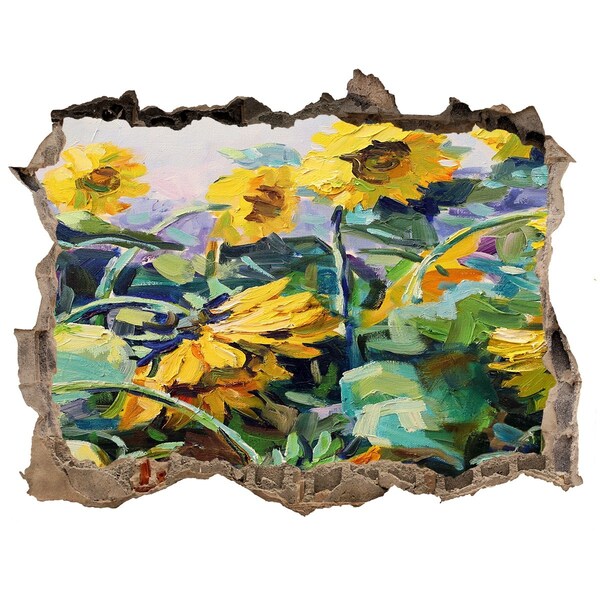 Wandtattoos Mauerdurchbruch Sonnenblumen im Garten