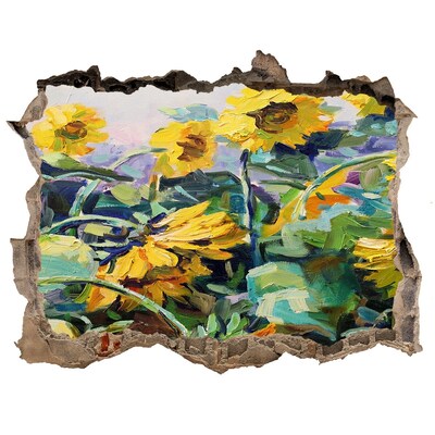 Wandtattoos Mauerdurchbruch Sonnenblumen im Garten