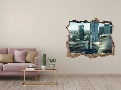 3D Wandsticker Loch Blick auf die moderne Stadt