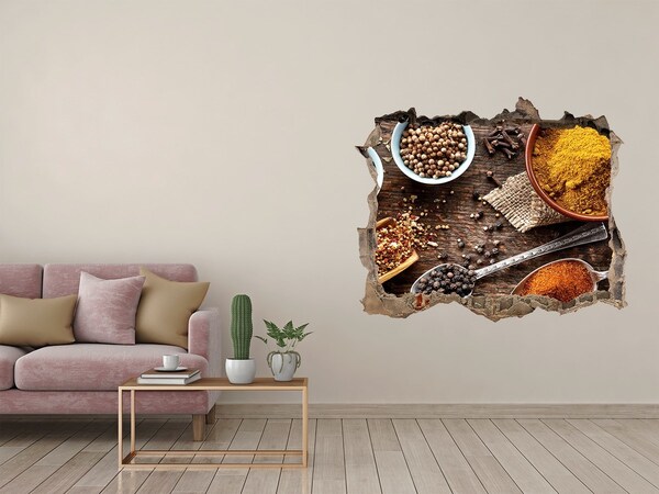 Wandfolien Loch in der Wand Küchengewürze
