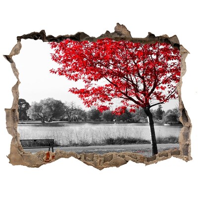 3D Wandsticker Loch Herbst im Park