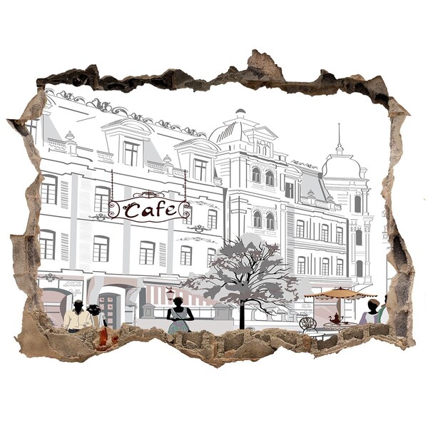 Wandtattoos Mauerdurchbruch Café im europäischen Stil