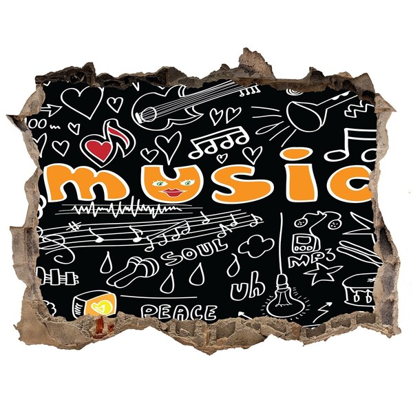 Wandfolien Loch in der Wand Die musikalische Welt hinter der Mauer