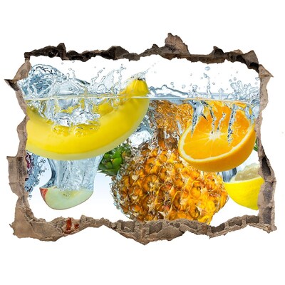 Wandfolien Loch in der Wand Fruchtwasserfall aus Beton