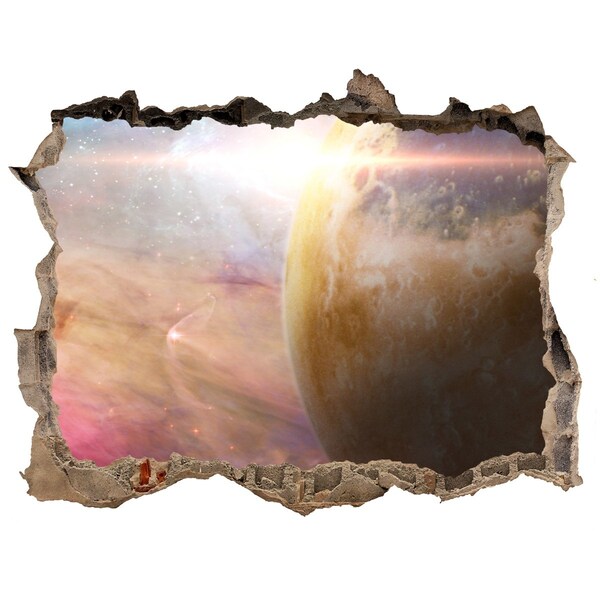 Wandfolien Loch in der Wand Weltraumabenteuer