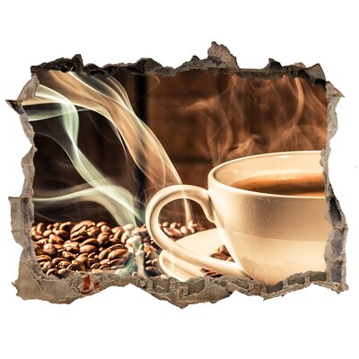 3D Wandtattoos Loch in der Wand Kaffee und Kaffeebohnen