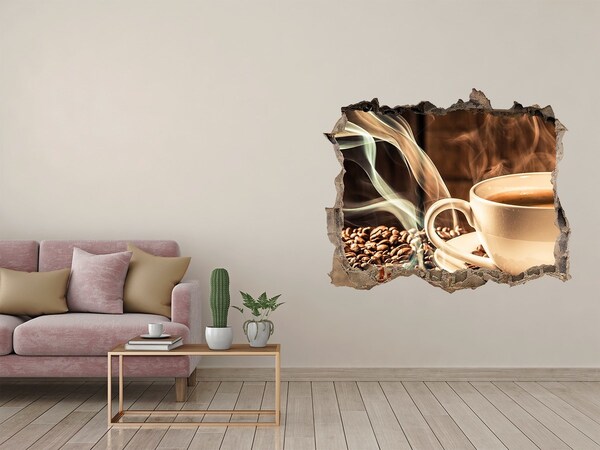 3D Wandtattoos Loch in der Wand Kaffee und Kaffeebohnen