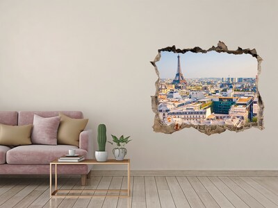 Wandfolien Loch in der Wand Blick auf Paris