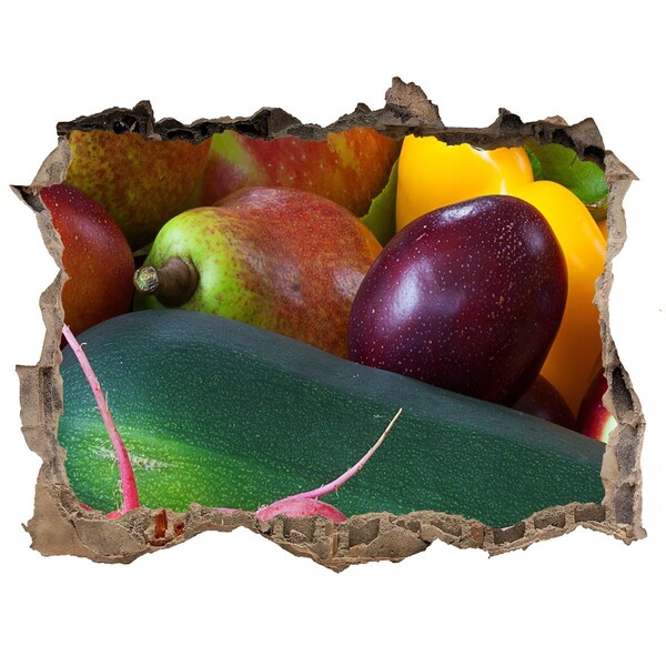 Wandtattoos Mauerdurchbruch Obst und Gemüse in einem kleinen Laden