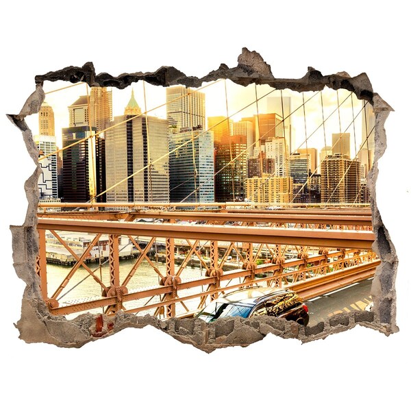 Wandtattoos Mauerdurchbruch Brooklyn Bridge bei Sonnenuntergang