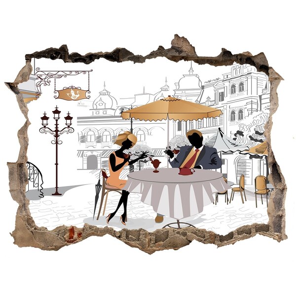 Wandfolien Loch in der Wand Café im europäischen Stil