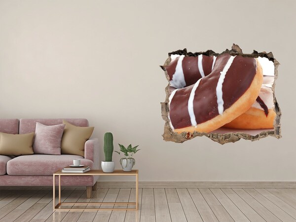 3D Wandtattoos Loch in der Wand Schokoladen-Donuts bei Hole in the Wall