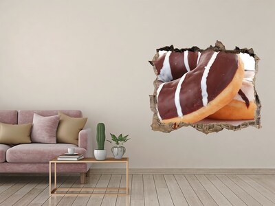 3D Wandtattoos Loch in der Wand Schokoladen-Donuts bei Hole in the Wall