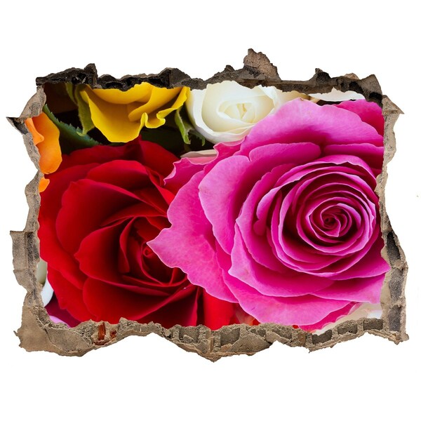 3D Wandsticker Loch Ein florales Farbenmeer