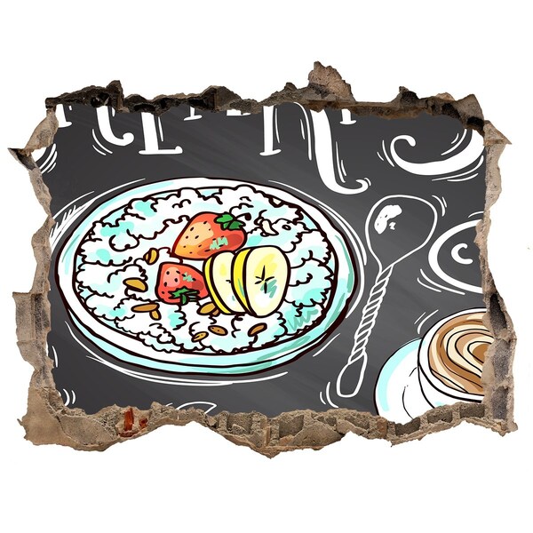 Wandfolien Loch in der Wand Retro-Frühstück