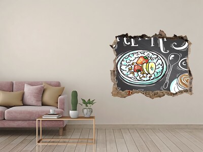 Wandfolien Loch in der Wand Retro-Frühstück