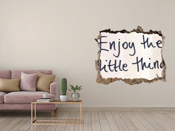 3D Wandsticker Loch Eine beschädigte Mauer mit einer Inschrift