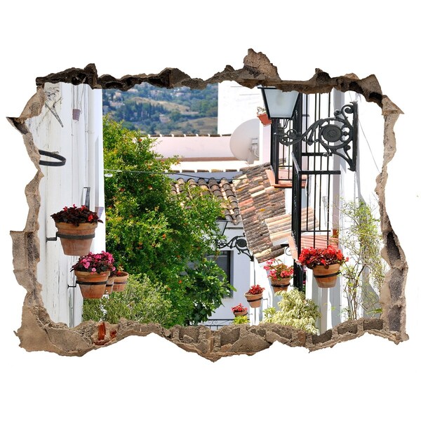 Wandtattoos Loch Eine bezaubernde Straße in einem weißen Dorf