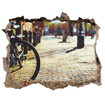 3D Wandsticker Loch Der Charme der Straße mit dem Fahrrad