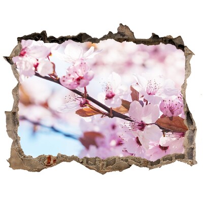 3D Wandsticker Loch Eine blühende Oase hinter der Mauer