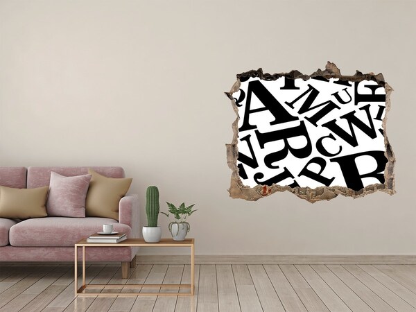3D Wandtattoos Loch in der Wand Zerbrochene Buchstaben an der Wand