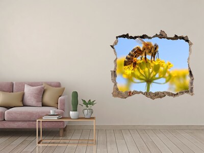 3D Wandtattoos Loch in der Wand Eine Biene auf einer Blume