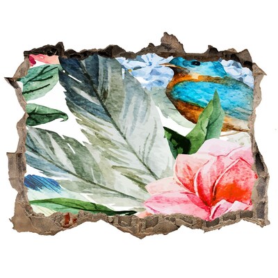 Wandtattoos Loch Tropisches Paradies mit einem Vogel