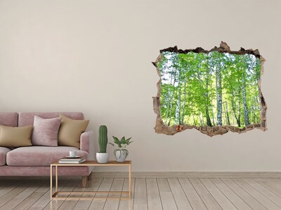 Wandfolien Loch in der Wand Grüner Wald in einem Loch in der Wand